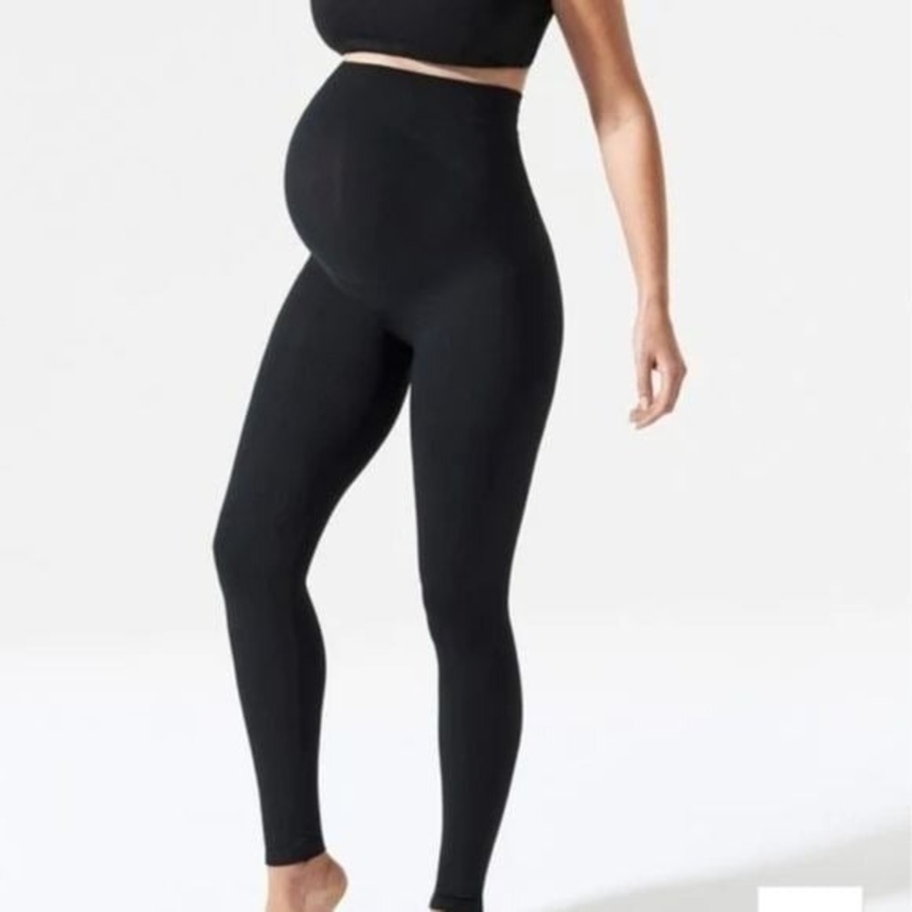 Blanqi Everyday Maternity Belly Support Leggings Women‎ Large Black High Waist